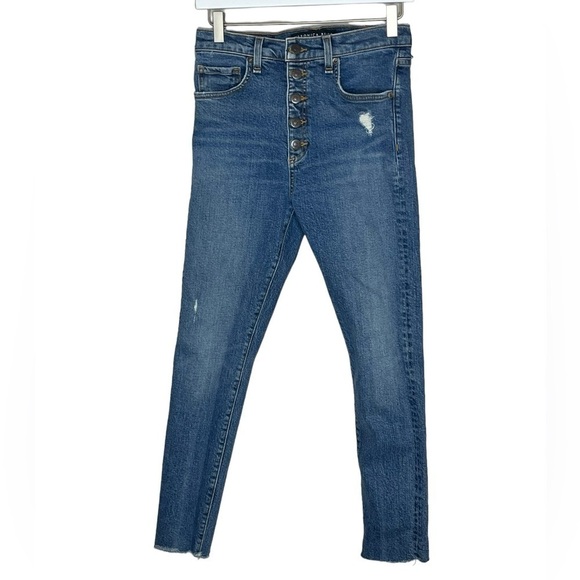 VERONICA BEARD Blue Button Fly Faye Skinny Jeans - Picture 1 of 6